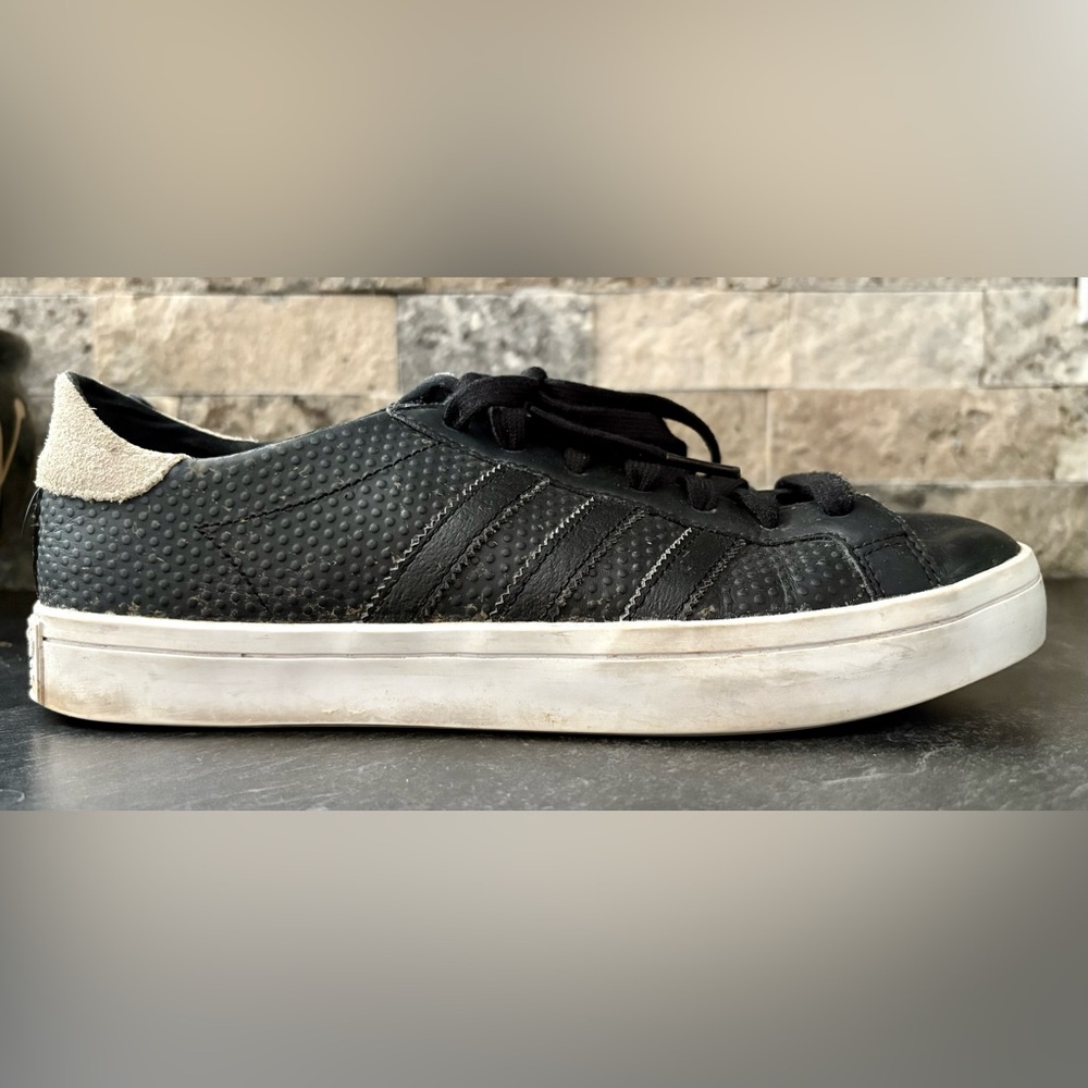 adidas Black and White Women’s Leather Sneakers